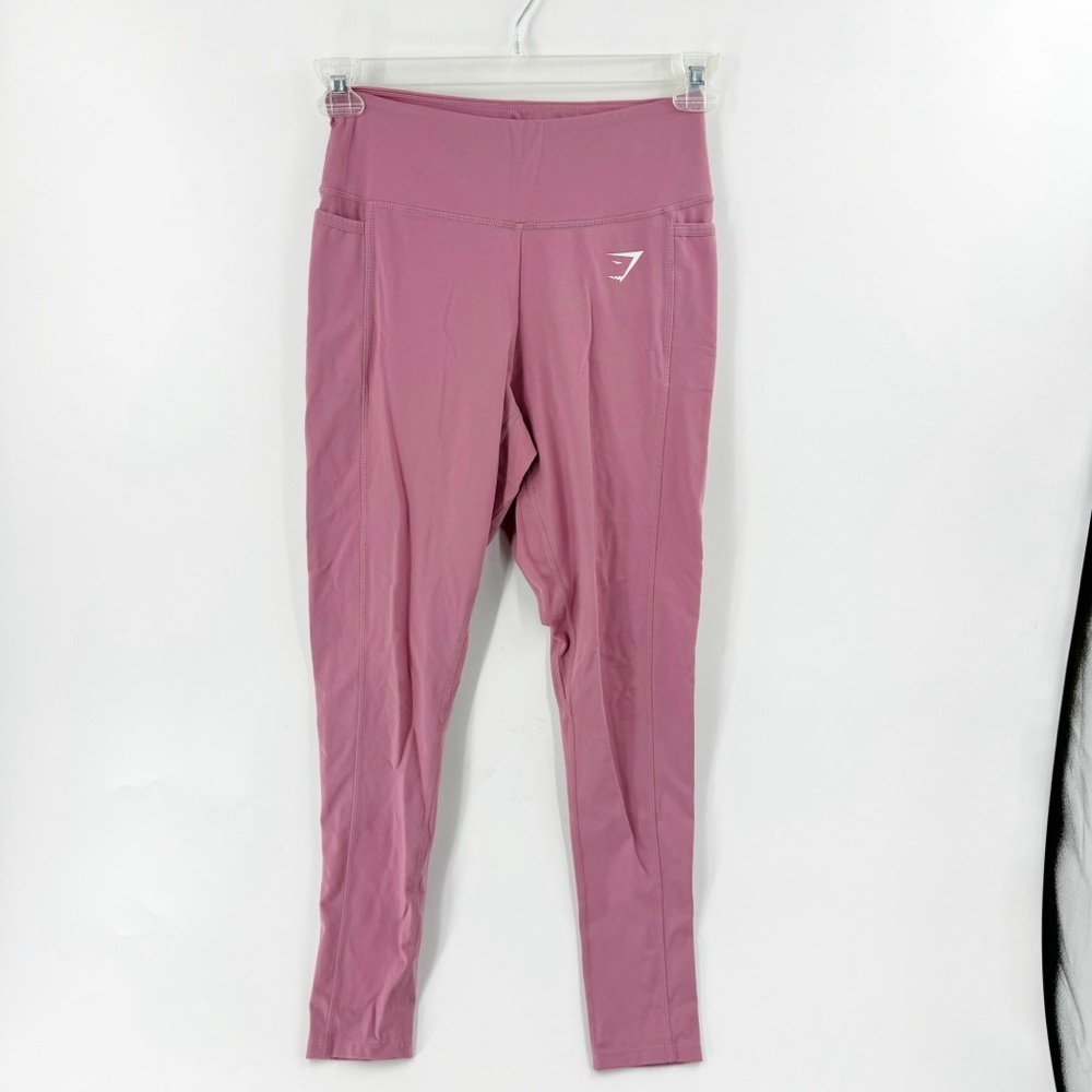 ✅ GYMSHARK PINK FULL LENGTH HIGH RISE LEGGINGS SIZE MEDIUM YOGA WORKOUT ATHLETIC